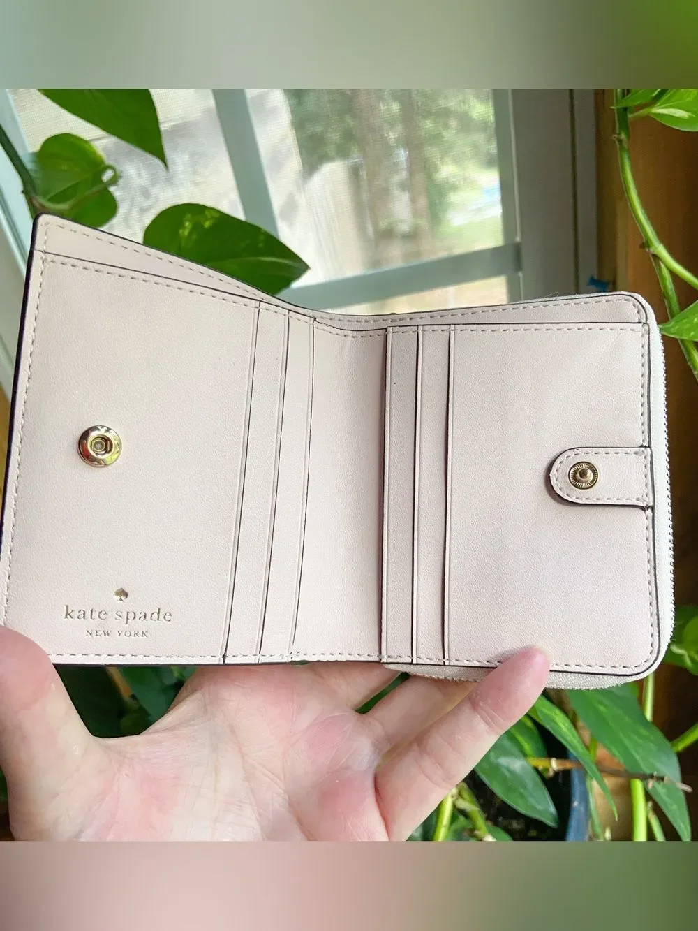 Kate Spade Madison Strawberry Garden Compact Bifold Wallet Whimsical Floral NWOT
